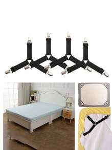 4 Pcs Triangle Bed Sheet Holders Adjustable Elastic Mattress Cover Corner Holder Clip Bed Grippers Suspender Fasteners Straps - Multicolor - View 4