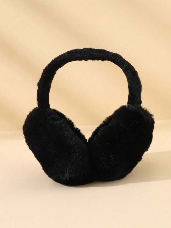 1 pieza Orejeras lisas para niños y adolescentes con diseño cálido y a prueba de viento, esponjosas y adorables, suaves y cómodas, unisex, aptas para uso diario