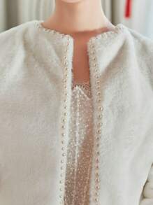 1 chiếc áo choàng cô dâu mềm mại đa năng, màu trắng, khăn choàng cưới mùa đông dày ấm áp cho nữ, khăn choàng, áo choàng, áo choàng cho cô dâu, du lịch lãng mạn, chụp ảnh, giáng sinh - A - Xem 4