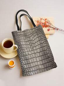 1 pezzo Borsa a spalla donna con stampa in pelliccia animale, borsa shopping in tela di poliestere di grande capacità, borsa a spalla casual alla moda, adatta per pendolarismo quotidiano, spesa al supermercato, zaino per studenti ecc, un ottimo regalo per la famiglia