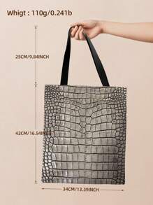 1 pezzo Borsa a spalla donna con stampa in pelliccia animale, borsa shopping in tela di poliestere di grande capacità, borsa a spalla casual alla moda, adatta per pendolarismo quotidiano, spesa al supermercato, zaino per studenti ecc, un ottimo regalo per la famiglia