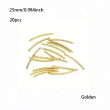 20 piezas de 30mm Tubos huecos texturizados y curvos con rosca, accesorios para joyería hecha a mano de collares y pulseras DIY