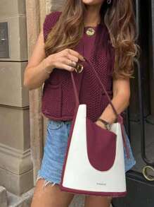 Women's Fashionable Casual Loose Versatile Commuting Simple Thick Needle Sweater Vest Tops