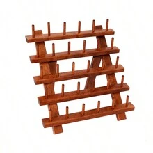 30 轴木制线架缝纫和绣花线架和整理器缝纫用线架 - 棕色 - 查看 4