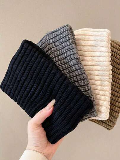 4-3-2-1 st stickat pannbandsset, moderiktiga varma fleecehårband, lämpliga för fester, vardagliga utflykter, sport, skidåkning, presenter till föräldrar, vänner, par, helgdagar turbanpannband svettband, hårband höst vinter håraccessoarer för kvinnor för semesterkläder kvinna elegant halsduk kvinnor bandanas mjuk huvudbonad