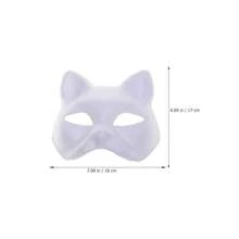 DIY 可绘制猫面具，视野清晰 - 圣诞节和角色扮演派对 | PVC 动物脸服装配饰 - 彩色 - 查看 6