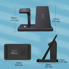 3 In 1 Charging Station Compatible With Samsung, Fast Wireless Charger Stand Compatible With Galaxy S26/S25/S24/S23/Z Fold/Flip Series, Compatible With Galaxy Watch Ultra/8/7/6/5, Compatible With Galaxy Buds Pro/4/3/2 - Black - View 7