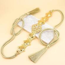 1 件新款阿拉伯女士腰链手绳流苏摩洛哥长袍腰带金色水晶长袍装饰 - 金屬腰帶配件 - 查看 12