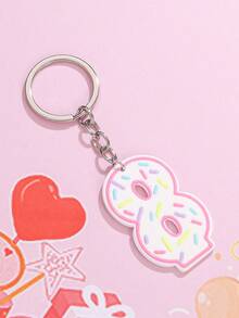 1 件单面生日数字钥匙扣，时尚亚克力钥匙扣礼物，适合男士 - 單邊生日數字鑰匙圈-6 - 查看 15