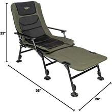 VINGLI Heavy Duty Fishing Chair With Footrest Support 440 LBS, Oversized Camping Chairs With 160° Adjustable High Back - 擴充 - 查看 11