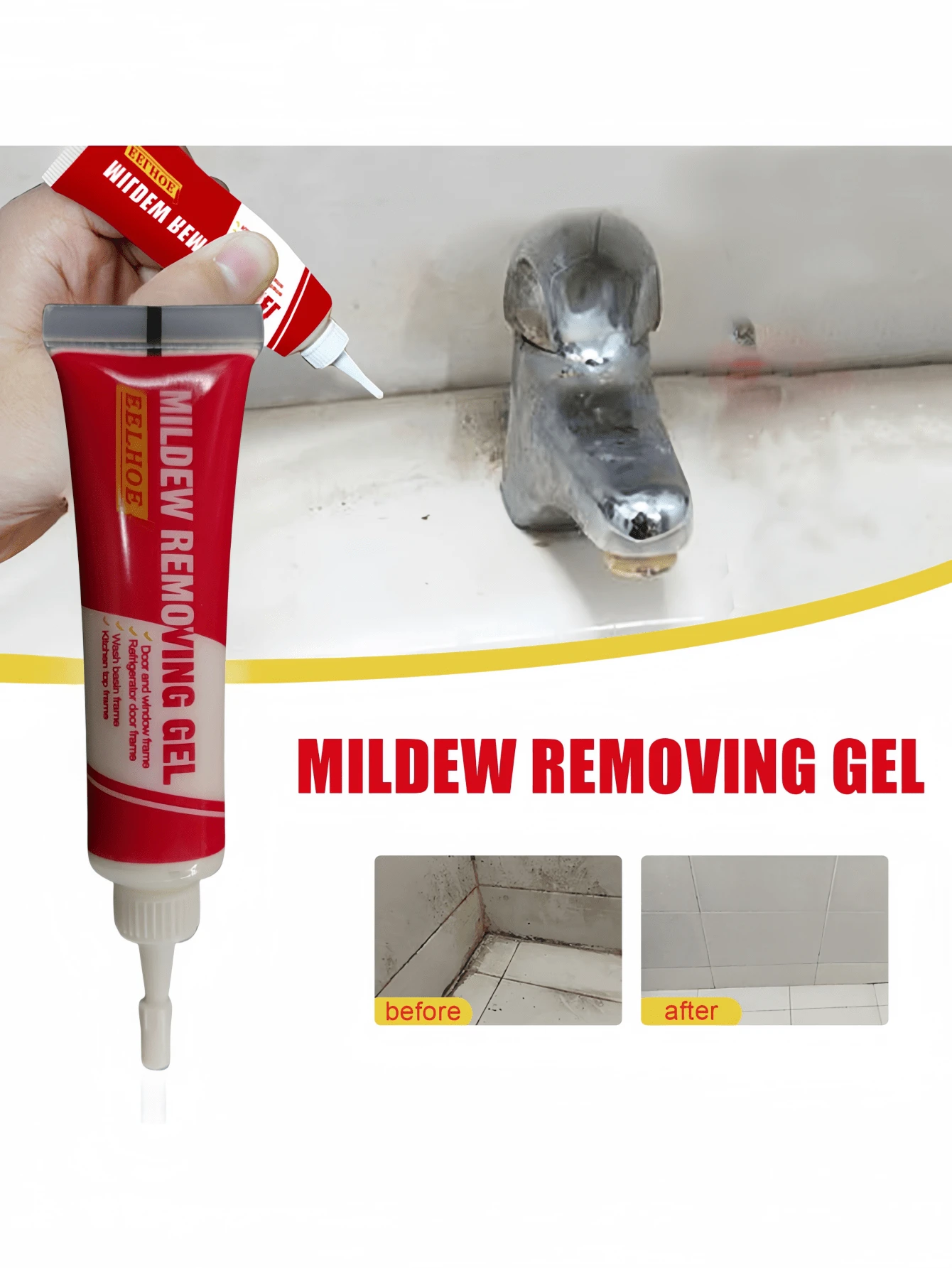 Tile Mold Remover, Bathroom & Kitchen Wall Cleaner Gel To Remove Stains
