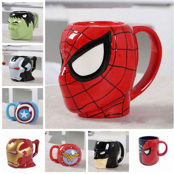 Sanrio 1 pieza Taza de cerámica con diseño de superhéroe de Los Vengadores - Thor, taza de café/té, artesanal con posibles pequeñas imperfecciones