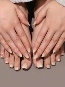 48 件/套极简风格适合女孩日常佩戴多色短指甲和脚趾甲裸色渐变指甲贴纸派对装饰节日礼物含 2 件果冻凝胶和 1 件刮刀 - 彩色 - 查看 3