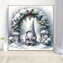 1 套大尺寸 5D DIY 全钻圆形钻石画套件，冬季矮人 - 成人钻石刺绣十字绣工艺品，家居装饰墙艺术，理想的节日礼物 - 彩色 - 查看 9