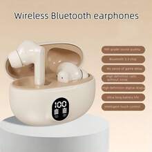 真正的无线耳塞，具有 HiFi 音质、全景立体声、低延迟、自动连接、高清降噪、长电池寿命、LED 数字电池指示器 - 多色 - 查看 5