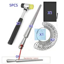8入組/12入組戒指尺寸測量工具組,包含橡膠錘、紫砂刀、拋光布、尺寸棒、顏色隨機。適用於diy眾多尺寸的美麗戒指 - 彩色 - 查看 17