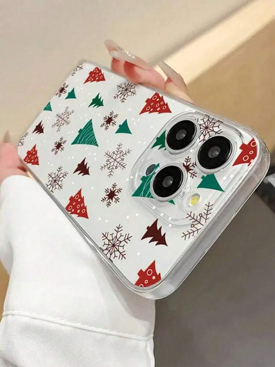 1 个雪花圣诞树手机壳 - 超薄硅胶外壳，防刮擦、防震，兼容 iPhone 16/16Plus/16Pro/16Promax、15/15Plus/15Pro/15Promax、iPhone 14/14Plus/14Pro/14Promax、iPhone 13/13Pro/13Promax、iPhone 12/12Pro/12Promax、iPhone 11/11/11Pro Max、A55 A54 A53 A35 S24U S23U S22U - 圣诞礼物 - 完美的礼物创意 - 彩色 - 查看 1