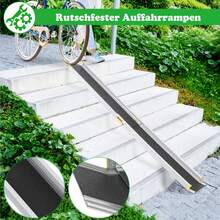 Froadp halksäkra, utdragbara rullstols- och skoterramper i aluminium, lastkapacitet upp till 300 kg för hemtrappor, trappor, dörrar, trappsteg - Svart - Visa 5