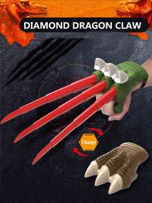 1pc Đồ chơi móng vuốt khủng long có thể thu vào/ móng vuốt sói Dao trọng lực kéo dài thực tế Đồ chơi sáng tạo - Nhiều màu - Xem 1