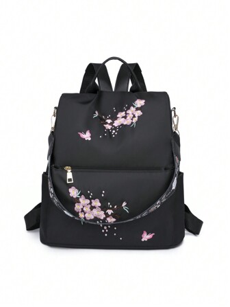 2025 Nuovo zaino alla moda da donna, in tessuto Oxford casual antifurto, borsa a tracolla versatile da viaggio, piccola, in tela, perfettamente coordinato con accessori per zaini, forniture scolastiche, zaino scolastico, leggero, portatile, stile casual classico, adatto per ragazze adolescenti, donne studenti universitari, insegnanti, perfetto per il ritorno a scuola, primo giorno di scuola