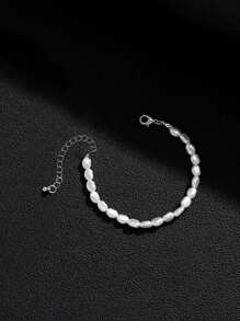 1pc Fashionable And Simple Personality Asymmetrical Faux Pearl Women's Bracelet Banquet Party Date Daily Wear Gift