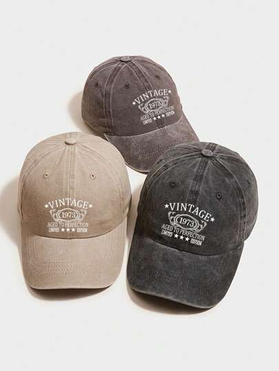 VINTAGE 1973 Printed Baseball Cap Lightweight Adjustable Sports Hat Unisex Washed Distressed Dad Hats For Women Men