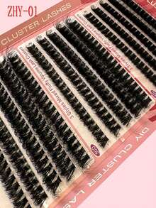 300 Cluster Fluffy Soft Eyelashes, Delicate Individual Lashes 8-16mm Fluffy D Curl Eyelash Extension Cluster 60D 80D 100D DIY Lash At Home