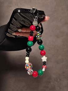 Chuỗi trang trí hạt Giáng sinh, Vòng tay pha lê thủy tinh/Dây đeo điện thoại, Quà tặng tự làm cho máy ảnh CCD, Thiết kế ngày lễ dễ thương - Nhiều màu - Xem 8