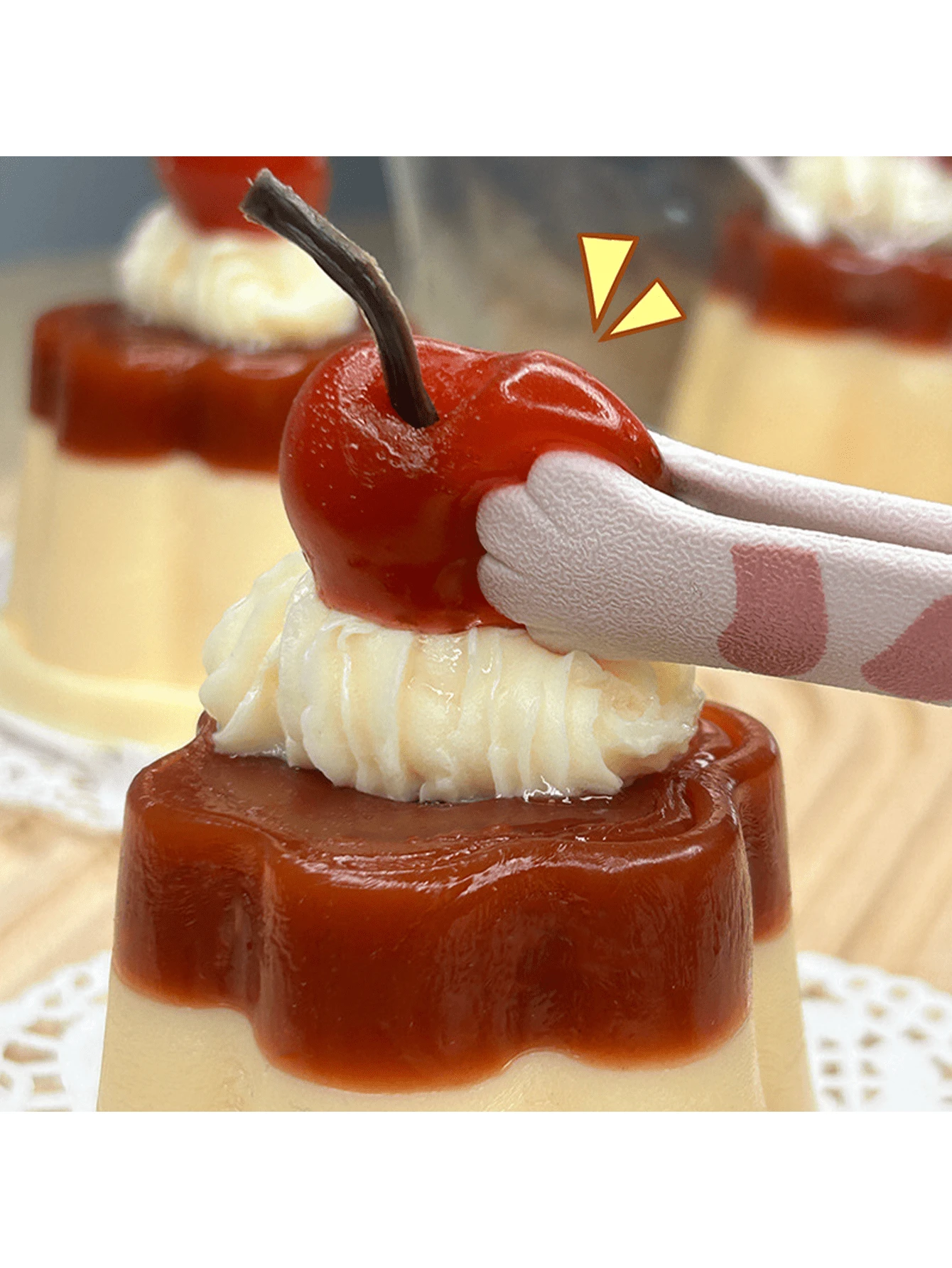 Squishy Caramel Pudding With Cherry Jelly DualColored Texture Stress