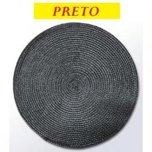 KIT 6 Or 4 Round Table Rests 37.5cm Decorative Placemat For Kitchen Sophisticated And Elegant - 黑色 - 查看 1