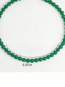 1 件夸张彩色珍珠串珠项链，时尚几何球链颈链，适合女性日常佩戴、节日礼物、派对装饰 - 迷人珠宝套装 - 綠色 - 查看 7