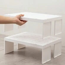1 件可堆叠塑料浴室用品收纳架，多功能分层整理架，多功能橱柜收纳架，可拆卸浴室排水分层架，适合家庭和宿舍使用，浴室配件 - 彩色 - 查看 6