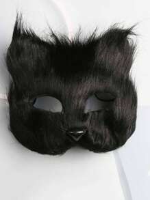 1 件毛茸茸的半脸面具，狐狸主题万圣节角色扮演化妆舞会道具 - 狐仙面具 - 查看 8