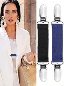 1个/5个铁夹塑料夹手套夹双夹连接器防滑多用途服装配件可调节吊带夹肩带固定器防止滑落 - 彩色 - 查看 4