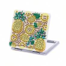 1pc Diamond Painting Mini Square Mirror For Wallet & Travel, Fruit Pattern Diamond Painting Makeup Mirror Suitable For Adults & Women, DIY Special Shape Beginner Art Craft Christmas Gift