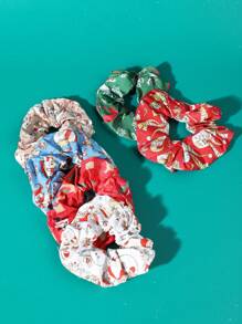 6 cái/bộ dây buộc tóc Giáng sinh nhiều màu sắc, thích hợp để trang trí kiểu tóc ngày lễ - Nhiều màu - Xem 1