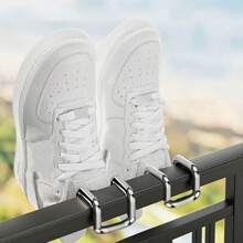 4 件套鞋子晾干架，窗户户外鞋子烘干机支架，防盗阳台节省空间配件，春季，简约，夏季上衣 - 灰色 - 查看 1