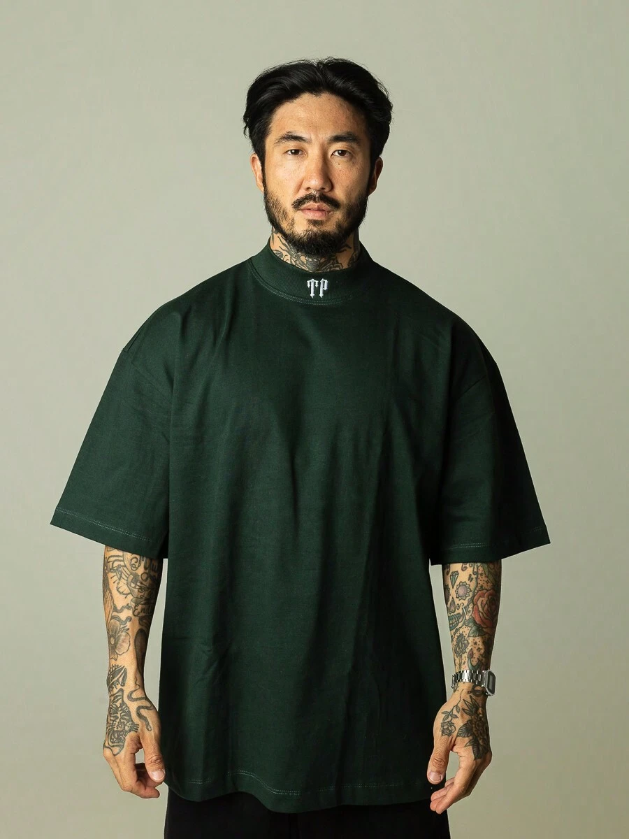 Dark Green TP Oversized Turtleneck T-Shirt - Dark Green - View 1