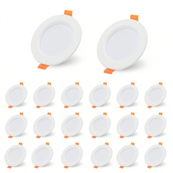Jiubiaz 20x LED Einbaustrahler Decken-Spots Innenbeleuchtung Einbaurahmen 5W Warmweiß