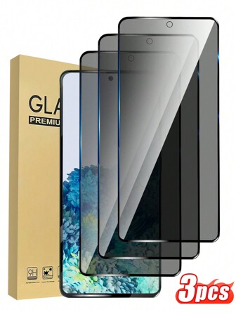 3pcs Privacy Screen Protector, Compatible With Samsung Galaxy A14 5G/A15/A23/A34/A35/A54/S23 FE/A55/S24 FE/S24/S25, Easy Installation, High Definition, Tempered Glass Anti-Peeping, Bubble-Free, Privacy Glass Film, Anti-Fingerprint Gift For Birthday, Family, Friends Anti-Spy, Phone Screen Protector, Phone Accessories