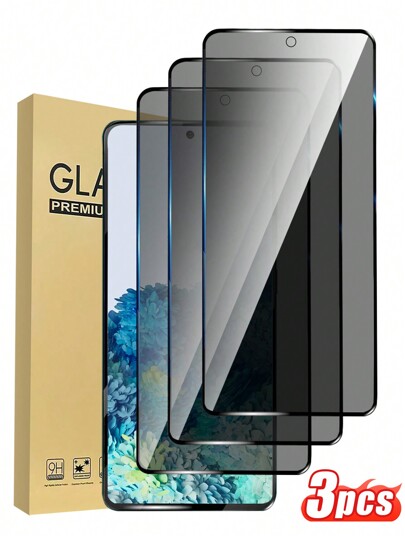 3pcs Privacy Screen Protector, Compatible With Samsung Galaxy A14 5G/A15/A23/A34/A35/A54/S23 FE/A55/S24 FE/S24/S25, Easy Installation, High Definition, Tempered Glass Anti-Peeping, Bubble-Free, Privacy Glass Film, Anti-Fingerprint Gift For Birthday, Family, Friends Anti-Spy, Phone Screen Protector, Phone Accessories Waterproof Shockproof Anti-Fall Anti-Fall Scratch Resistant Full Cover
