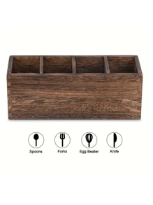 1pc Desktop Tableware Storage Box With Grids, Wooden Chopsticks Sorting And Finishing Shelf, Household Storage And Organization For Kitchen, Bedroom, Desk, New Year Spring Festival Gift Supplies1pc Desktop Tableware Storage Box With Grids, Wooden Chopsticks Sorting And Finishing Shelf, Household Storage And Organization For Kitchen, Desk, New Year Spring Festival Gift Supplies