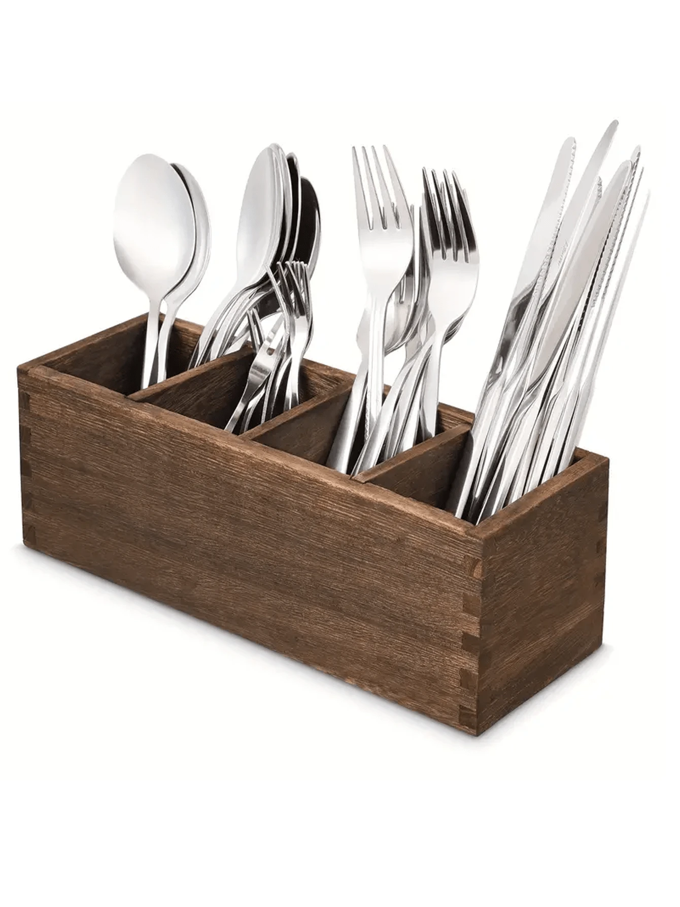 1pc Desktop Tableware Storage Box With Grids, Wooden Chopsticks Sorting And Finishing Shelf, Household Storage And Organization For Kitchen, Bedroom, Desk, New Year Spring Festival Gift Supplies1pc Desktop Tableware Storage Box With Grids, Wooden Chopsticks Sorting And Finishing Shelf, Household Storage And Organization For Kitchen, Desk, New Year Spring Festival Gift Supplies