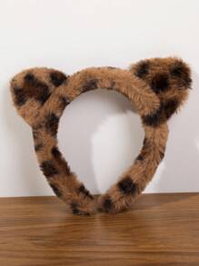 1 Băng đô tai mèo họa tiết da báo thời trang thu đông, thiết kế dễ thương & 3D dùng để rửa mặt và tạo kiểu tóc - Nhiều màu - Xem 1