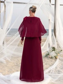 Mother Of The Bride Dresses - Burgundy - View 3