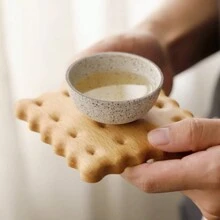 1 件木制杯垫 | 独特的食物装饰，适合家庭、厨房和酒吧的最佳礼物 - 原色 - 查看 1