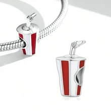 1 Stück Schmuckherstellung-Set mit Lebensmittel-Motiven wie Pommes, Hamburger, Sandwich, Kuchen, Eis, Cola, Wassermelone, Avokado für Anhänger, Armbänder und Schmuck