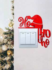 beizhixin 圣诞节圣诞老人帽子开关墙贴、趣味家居办公室厕所装饰、教室装饰、感恩节礼物圣诞礼品套装 - 彩色 - 查看 5