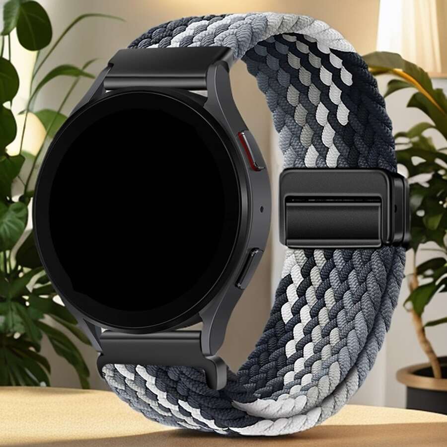 1 件 18mm20mm22mm 编织磁环兼容 Sam Galaxy Watch 7/6/5/4 40mm44m/6 Classic 43mm 47mm/Active 2/Gear S3 Classic/HW GT5/GT4 41mm 46mm/GT2/GT 3 42mm 46mm/HW Watch 4 Pro/Watch GT 5 Pro 表带，磁性编织环兼容 表带 Series11 44mm