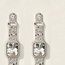 1 Stück Cartoon Silikon Armband Uhr Mit Leuchtender Nachtleucht Funktion Und Schutzhülle Kompatibel Mit 38/40/41/42/44/45/49mm Apple-uhr Ultra2/ultra/se/8/7/6/5/4/3/2/1 (unisex)